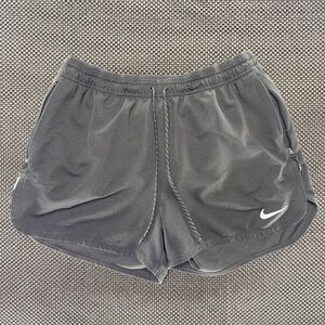 Nike Black Women's Athletic Shorts with White Swoosh